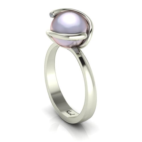 Pearly weiße Gold Diamant-Ring Pearly weiße Gold Diamant-Ring