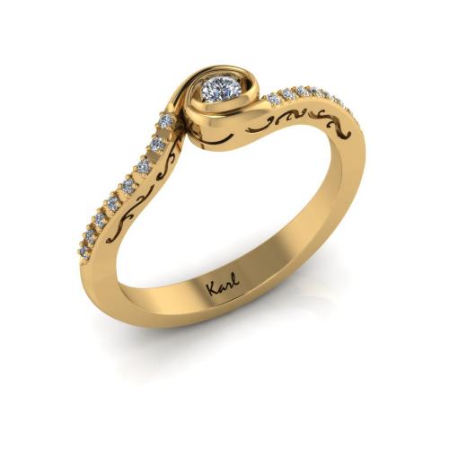 Broken Diamant Verlobungsring