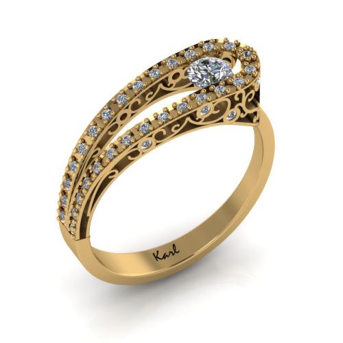 Geformter barocker Diamant-Ring